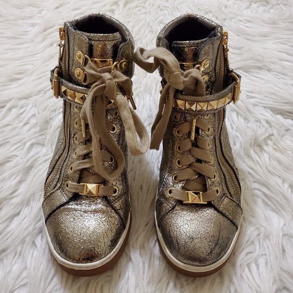 gold studded sneakers